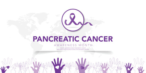 Pancreatic Cancer awareness month is observed every year in November. is a disease in which malignant cells form in the tissues of the pancreas. Vector illustration