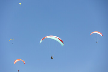 Turkey. Oludeniz. Paragliding. Paragliding flight.