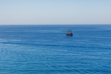 Obraz premium Turkey. Oludeniz. A pleasure ship in the Mediterranean Sea.