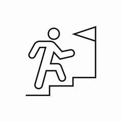 upstairs to flag icon sign vector