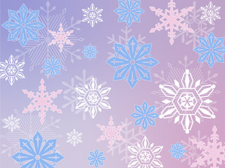 キラキラかわいい、雪の結晶背景素材（クリスマス　フレーム　バナー　見出し　タイトル　エレガント　ポップ）