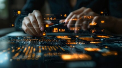 Entrepreneur configuring online payment system technology tools business setup. AI generated