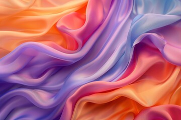 Obraz premium Draped fabric in vibrant hues flowing gracefully in soft, luxurious textures