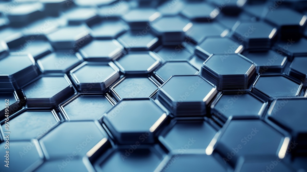 Poster abstract blue hexagon pattern background