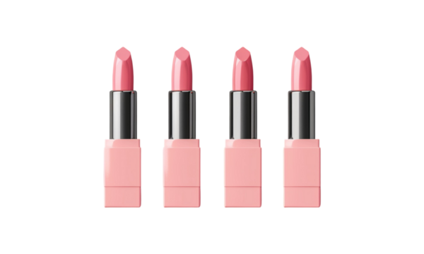 Matte Pink Lipstick Collection isolated on transparent background - Powered by Adobe