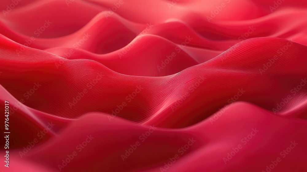 Poster abstract 3d red background with flowing wave effects, ideal for representing futuristic design and d