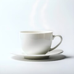 white cup isolated on white background.