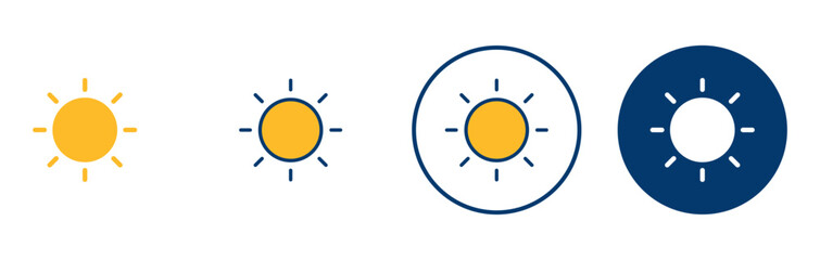 Sun icon vector isolated on white background. Sun vector icon