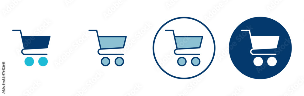 Wall mural Shopping icon vector isolated on white background. Shopping cart icon. Basket icon. Trolley