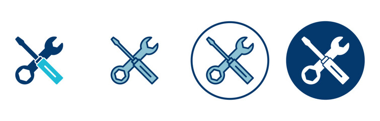 Repair icon vector isolated on white background. Wrench and screwdriver icon. settings vector icon. Maintenance. tools