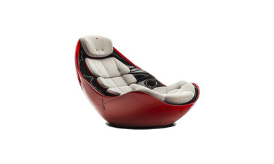Ultimate relaxation with this futuristic massage chair, combining sleek design and advanced technology on transparent background