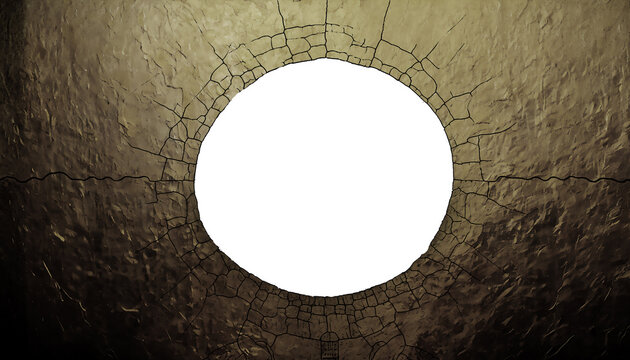 ヒビのある銀の穴　AI画像　ジェネレーティブAI