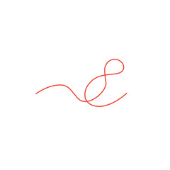 red thread vector line