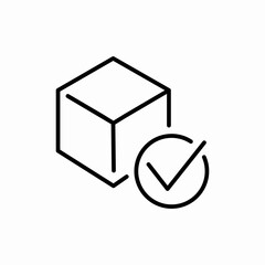 delivery box check mark icon sign vector