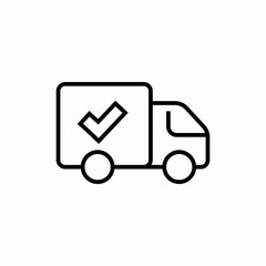 delivery lorry check mark icon sign vector