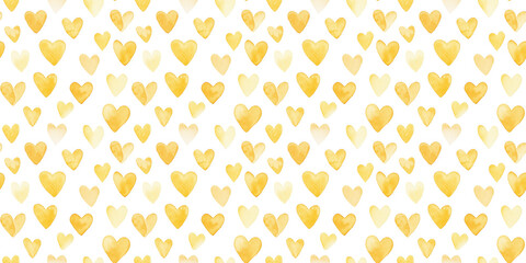 buttermilk and goldenrod color hearts seamless pattern, clean surface texture, white background