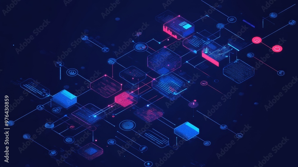 Poster futuristic abstract network data technology concept