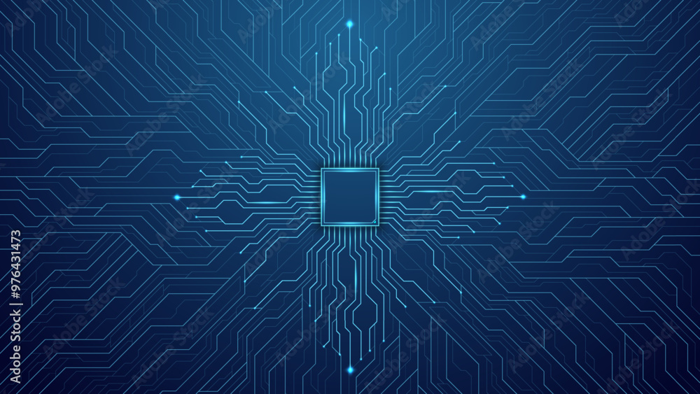 Aufkleber abstract business technology background. futuristic blue circuit board background. electronics and c