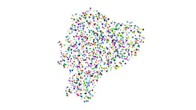 colorful on white ecuador country map border background animation