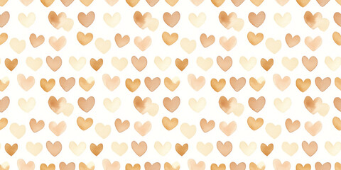 eggshell and beige color hearts seamless pattern, clean surface texture, white background