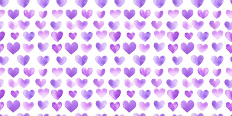 lavender mist and amethyst color hearts seamless pattern, clean surface texture, white background