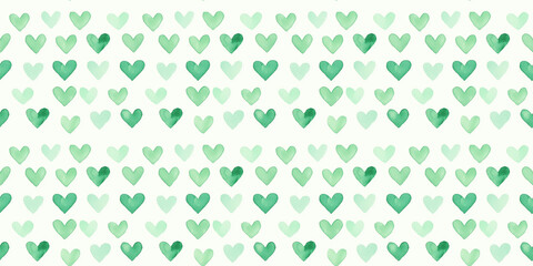mint julep and pine green color hearts seamless pattern, clean surface texture, white background