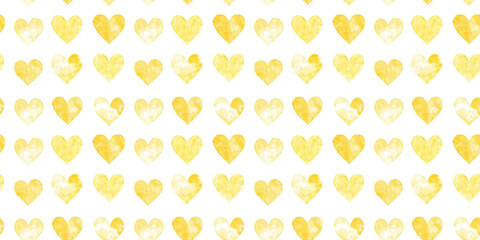 pale yellow and dandelion color hearts seamless pattern, clean surface texture, white background