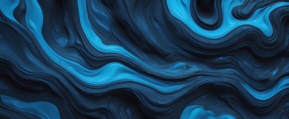 Obraz premium abstract fluid liquid texture background with black and blue color combination