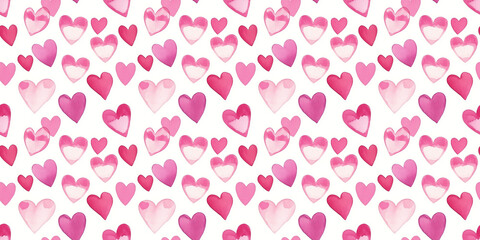 powder pink and fuchsia color hearts seamless pattern, clean surface texture, white background