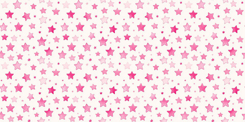 powder pink and fuchsia color stars seamless pattern, clean surface texture, white background