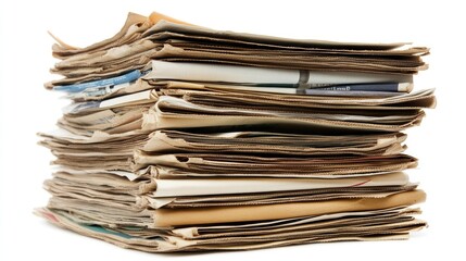 Pile of old newspapers and magazines