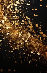 golden glitter sparkles on black background