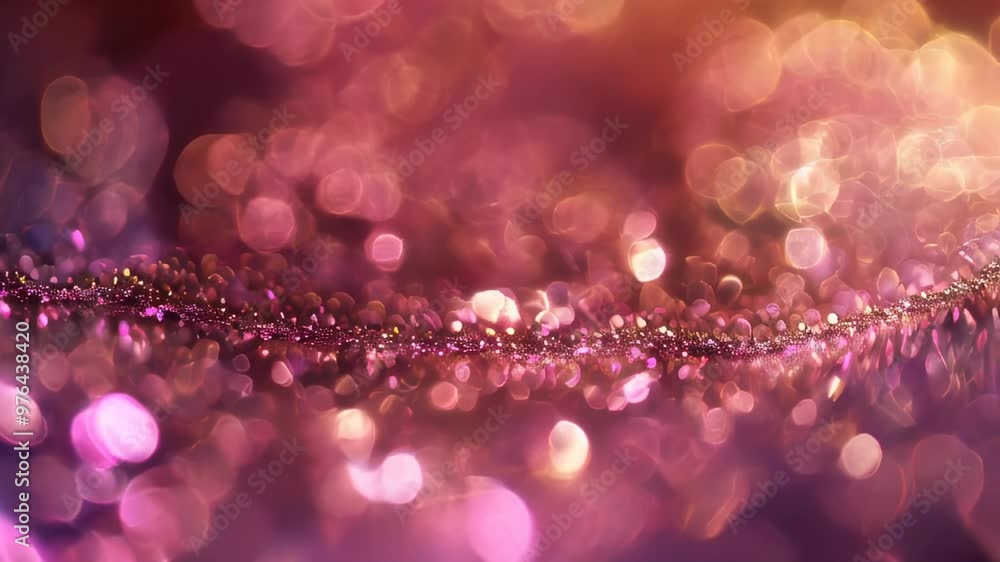 Poster a dazzling purple glitter background with bokeh effect, creating a glamorous and festive visual perf