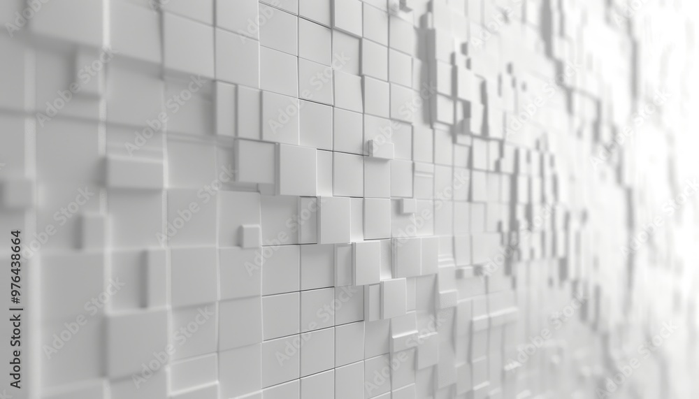 Aufkleber abstract white wall with a pixelated texture, creating a minimalist and modern aesthetic for design 