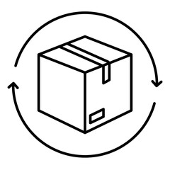 Delivery box for logistics icon