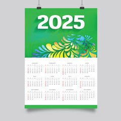 2025 Calendar Design For Wall Premium Vector