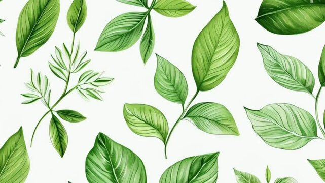 seamless pattern with green leaves