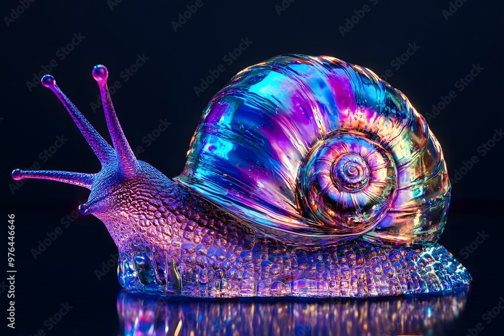 Poster iridescent snail shell abstract art