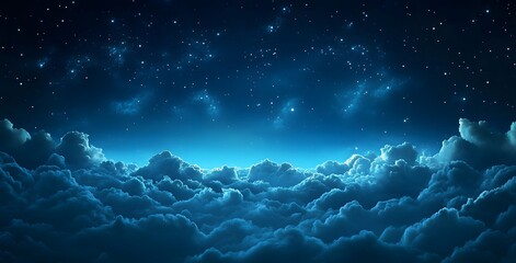 Midnight Sky Above the Clouds