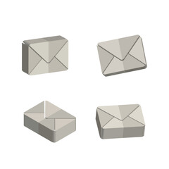 3d envelope realistic vector green concept