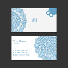 Luxury business card with mandala decoration design