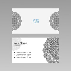 Luxury business card with mandala decoration design