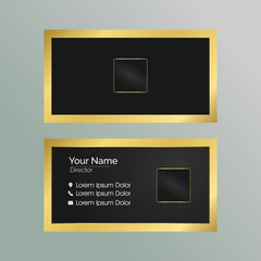 Luxury business card with gold mandala decoration design