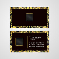 Luxury business card with gold mandala decoration design