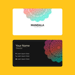 Luxury business card with mandala decoration design