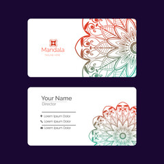 Luxury business card with mandala decoration design