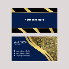 Luxury business card with gold mandala decoration design
