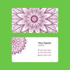Luxury business card with mandala decoration design