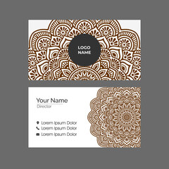 Luxury business card with mandala decoration design