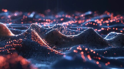 Big Data concept. Digital neural networks. Introduction of artificial intelligence. Cyberspace of the future. Abstract business 3D illustration, good shallow depth of field